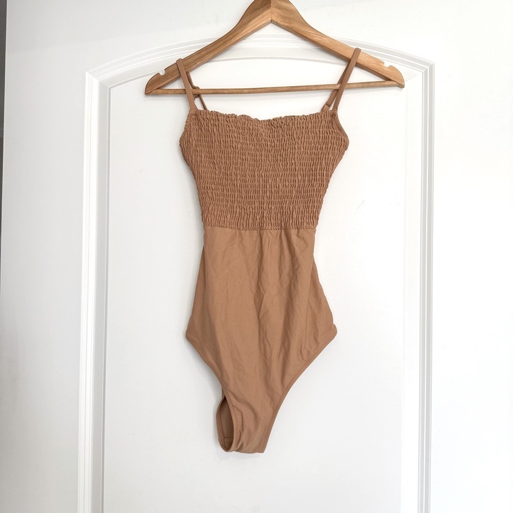 Aerie Tan One Piece Swimsuit Small-Long